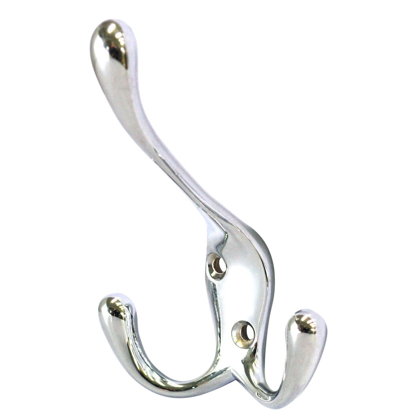 Large Double Coat Hooks in Chrome Metal by Restoration Hardware