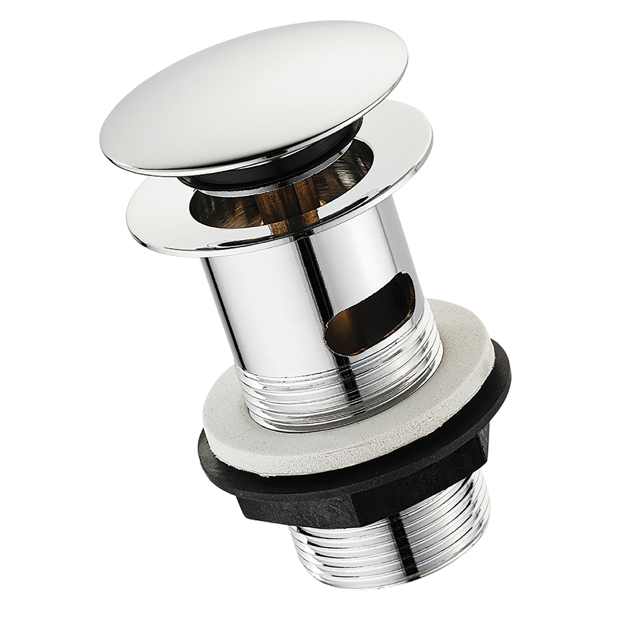 Chrome Metal & plastic 84mm Pop-up Slotted Waste (Dia)32.75mm