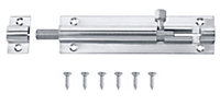 Chrome-plated Brass Barrel Door bolt N384 (L)102mm (W)25mm