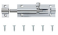Chrome-plated Brass Barrel N235 Door bolt (L)76mm (W)25mm