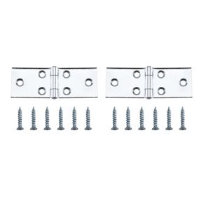 Chrome-plated Metal Backflap Door hinge N429 (L)25mm (W)25mm, Pack of 2