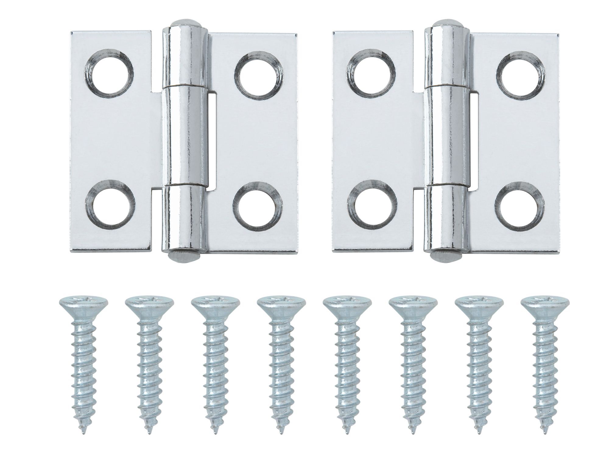 Chrome-plated Metal Butt Door hinge N429 (L)25mm (W)25mm, Pack of 2