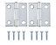 Chrome-plated Metal Butt Door hinge N429 (L)38mm, Pack of 2