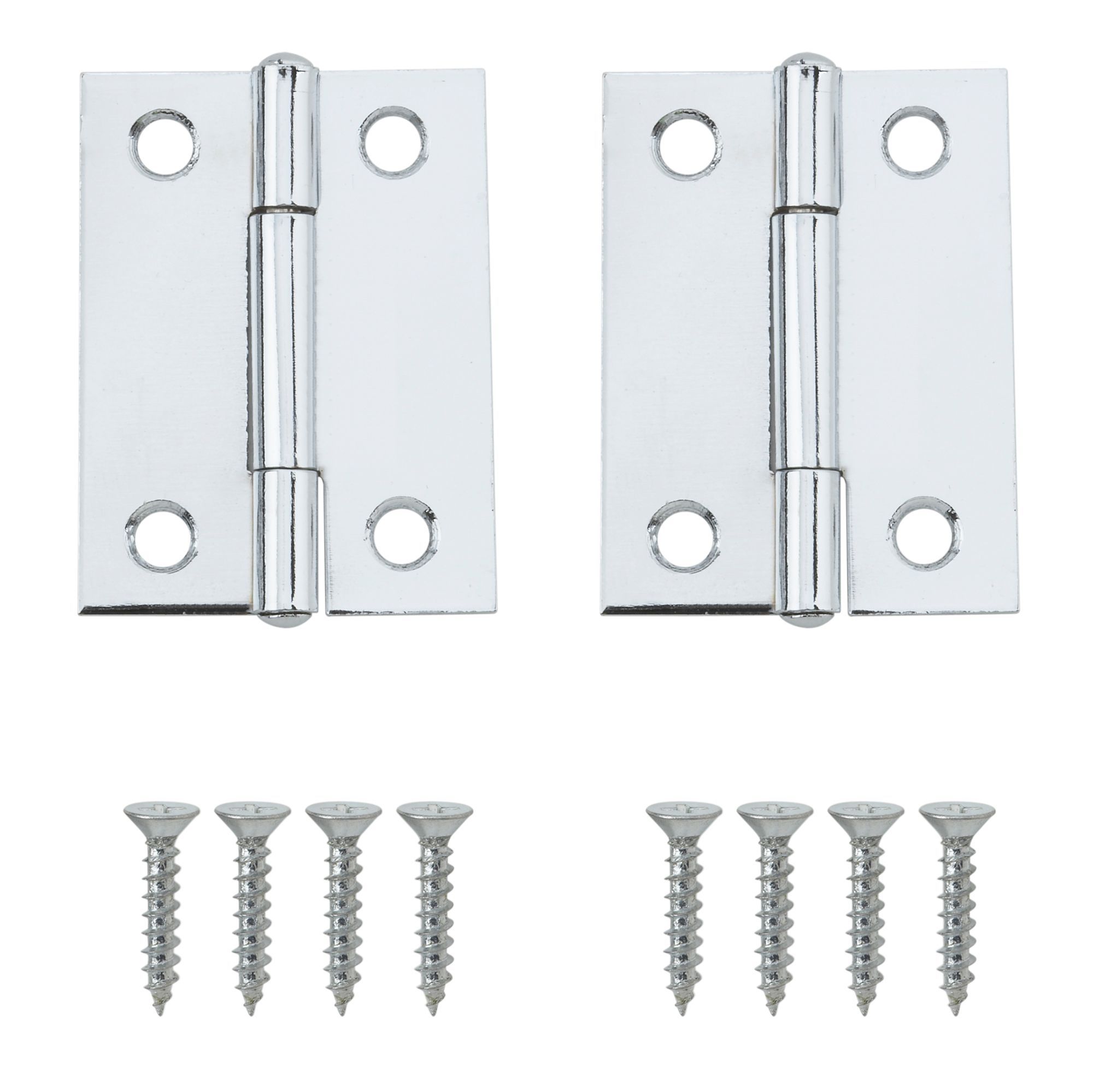 Chrome-plated Metal Butt Door hinge N429 (L)50mm (W)50mm, Pack of 2