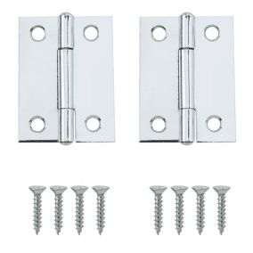 Chrome-plated Metal Butt Door hinge N429 (L)50mm (W)50mm, Pack of 2