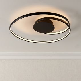 Ciclo Acrylic & aluminium Black Ceiling light