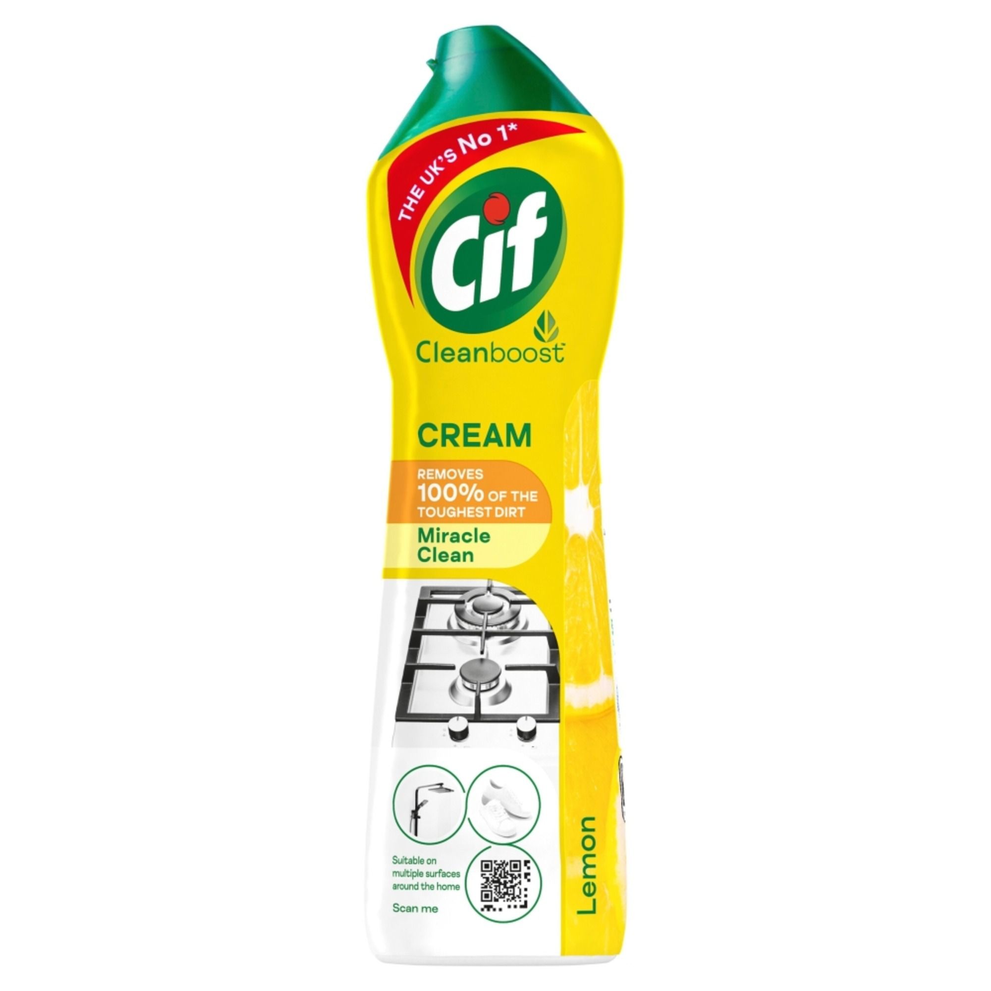 Cif Cleanboost Lemon Multi-surface Cream Cleaner, 500ml