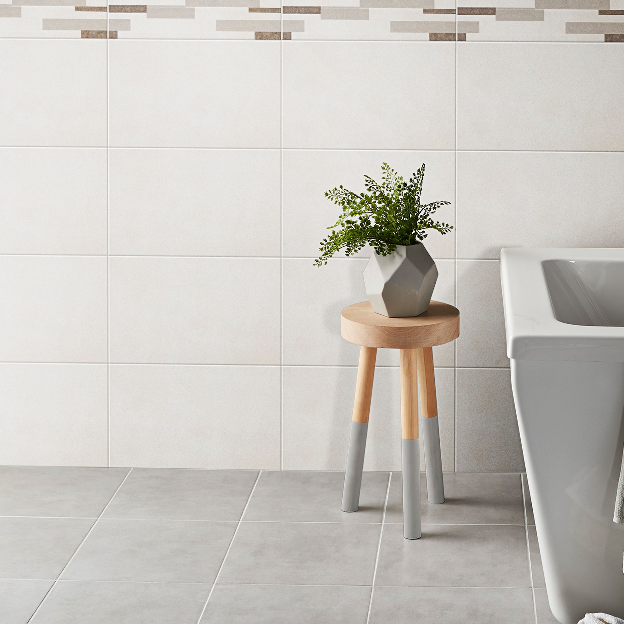 Cimenti Ivory Matt Flat Ceramic Indoor Wall Tile - 5