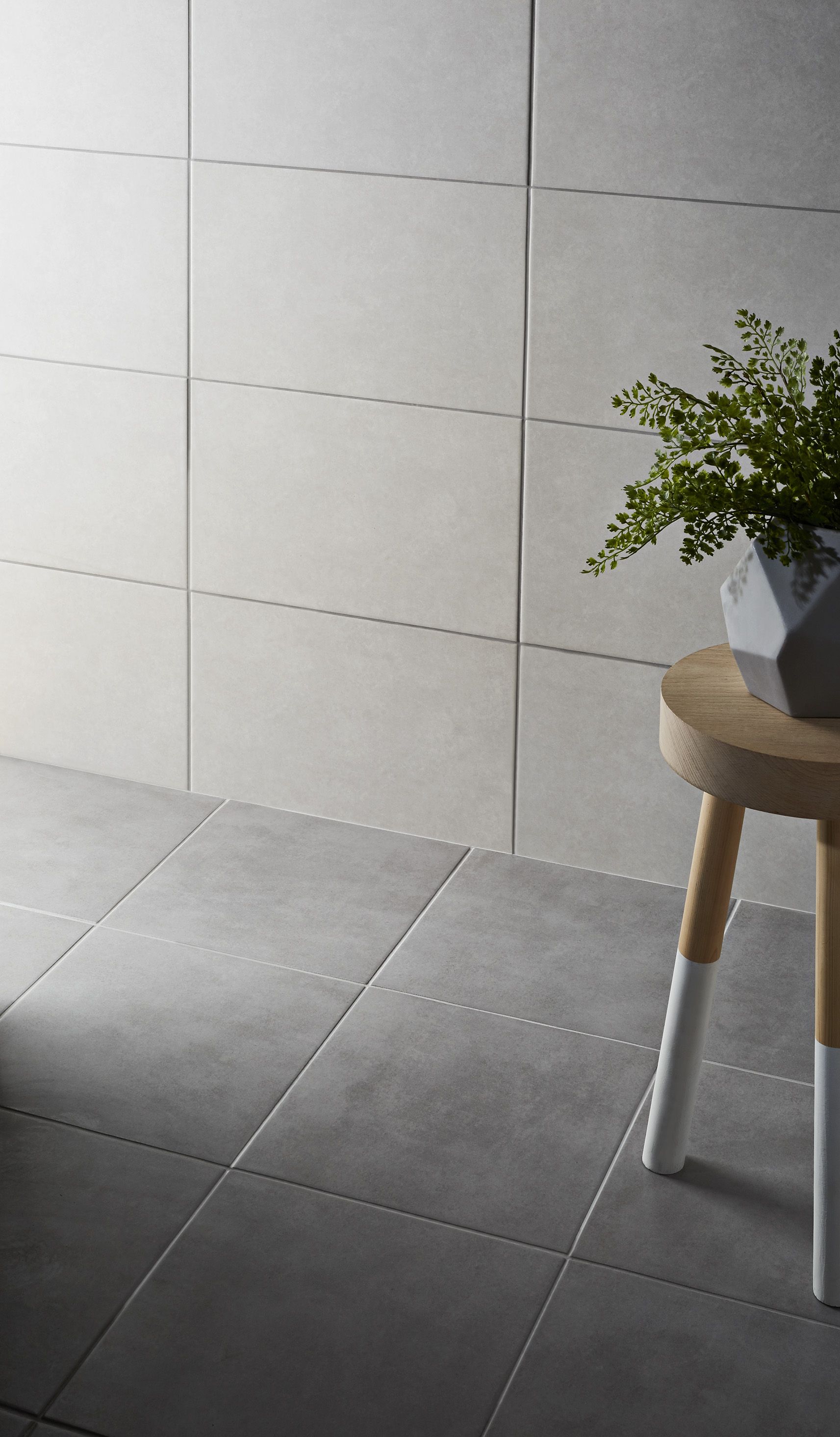 Cimenti Light grey Matt Plain Ceramic Indoor Wall Tile - 5