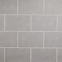Cimenti Light grey Matt Plain Ceramic Wall Tile Sample