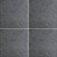 Cirque Black Matt Stone effect Ceramic Floor Tile, Pack of 9, (L)333mm (W)333mm