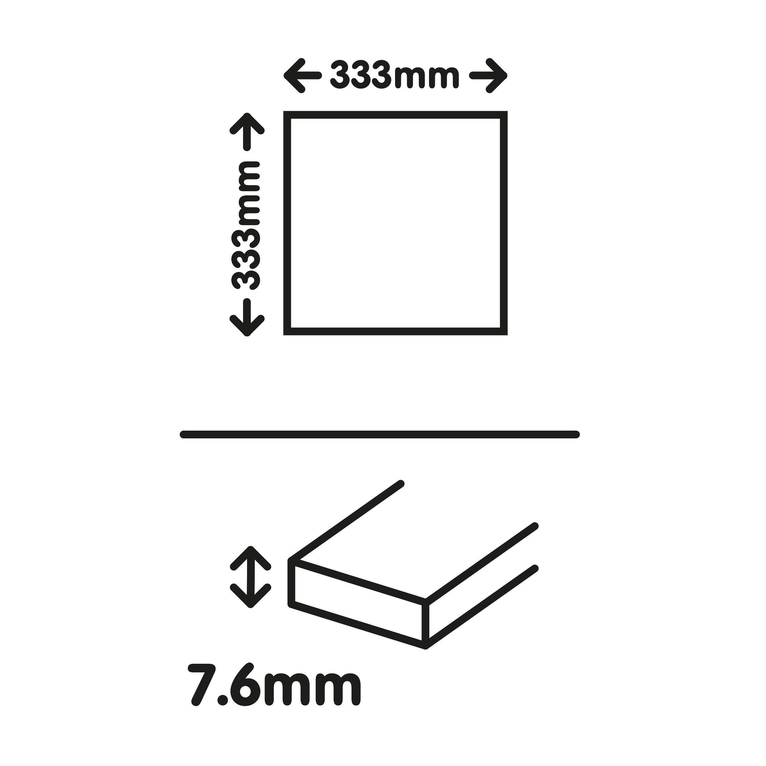 Cirque Black Matt Stone effect Textured Ceramic Indoor Floor Tile, Pack of 9, (L)333mm (W)333mm