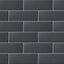 City chic Anthracite Satin Ceramic Wall Tile, Pack of 17, (L)400mm (W)150mm
