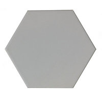 City Chic Soft grey Satin Hexagon Hexagonal Ceramic Tile, Pack of 50, (L)150mm (W)173mm
