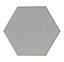 City Chic Soft grey Satin Hexagon Hexagonal Ceramic Tile, Pack of 50, (L)150mm (W)173mm