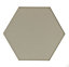 City Chic Taupe Satin Hexagon Hexagonal Ceramic Tile, Pack of 50, (L)150mm (W)173mm