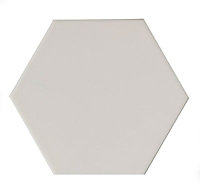 City Chic White Satin Hexagon Hexagonal Ceramic Tile, Pack of 50, (L)150mm (W)173mm