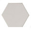 City Chic White Satin Hexagon Hexagonal Ceramic Tile, Pack of 50, (L)150mm (W)173mm