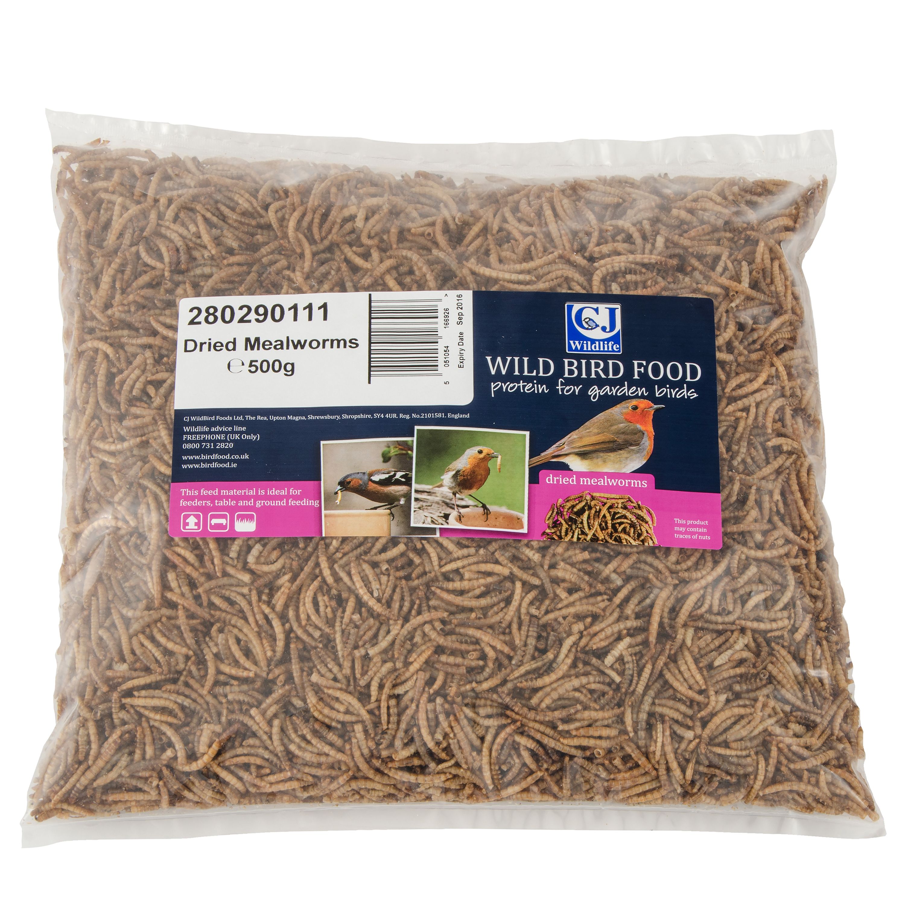 CJ Wildlife Mealworms 0.5kg