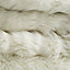 Clarice Cream Plain Faux fur Throw
