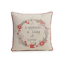 Clarinda Happiness is being at home' Cream Cushion