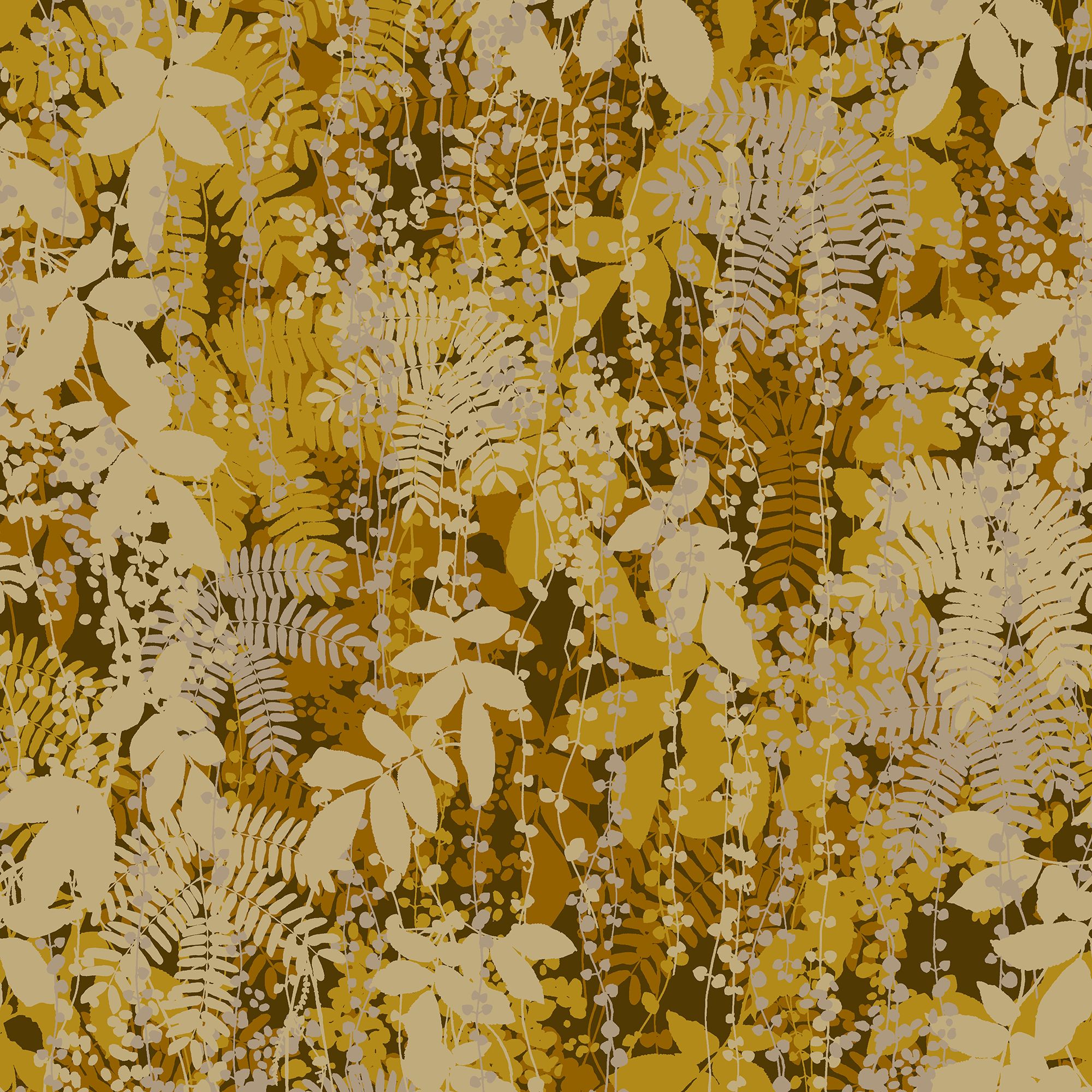 Clarissa Hulse Canopy Antique Yellow & Gold effect Smooth Wallpaper