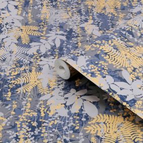 Clarissa Hulse Canopy French Navy Smooth Wallpaper