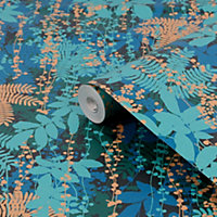Clarissa Hulse Canopy Peacock Blue Smooth Wallpaper