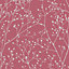 Clarissa Hulse Gypsophila Raspberry & Silver effect Smooth Wallpaper