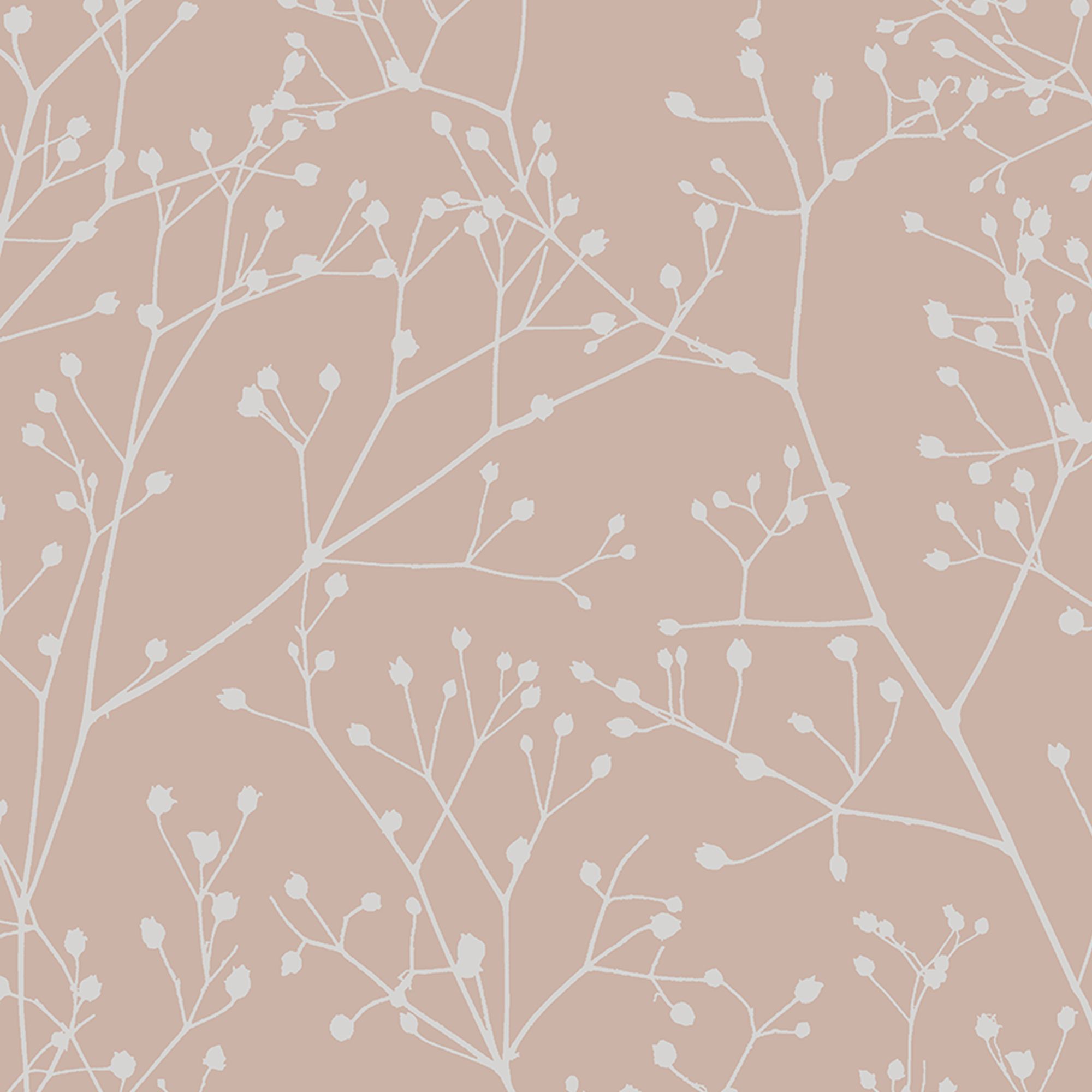 Clarissa Hulse Gypsophila Shell Pink & Rose gold effect Smooth Wallpaper