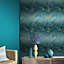Clarissa Hulse Meadow Grass French Navy & Copper effect Smooth Wallpaper