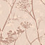 Clarissa Hulse Wild Chervil Shell Pink & Rose gold effect Smooth Wallpaper