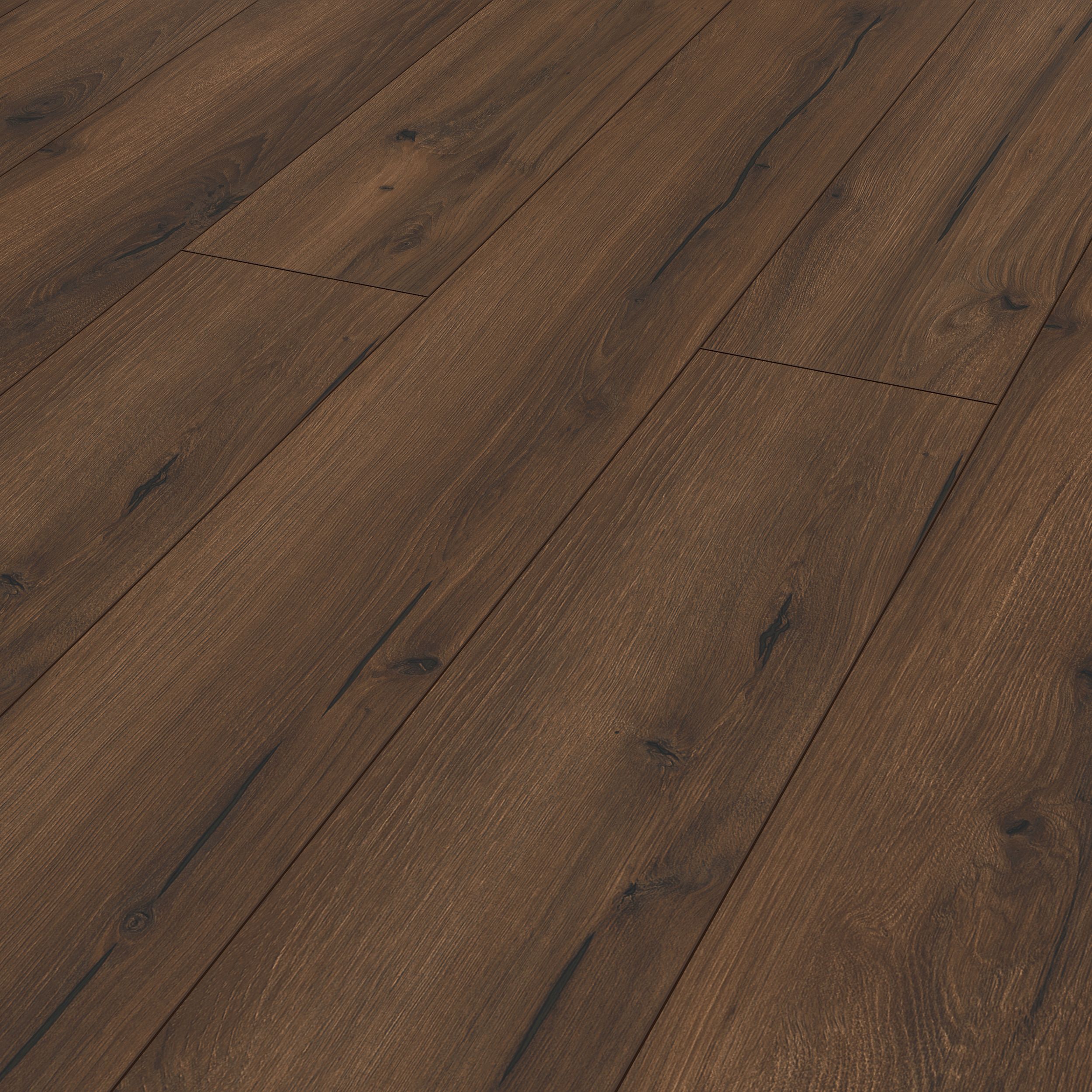 Classen Uberwood Dark Brown Rustic Oak plank effect Synchronic Laminate Flooring, 2.467m²
