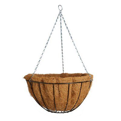 Classic Black Round Wire Hanging basket, 35.56cm