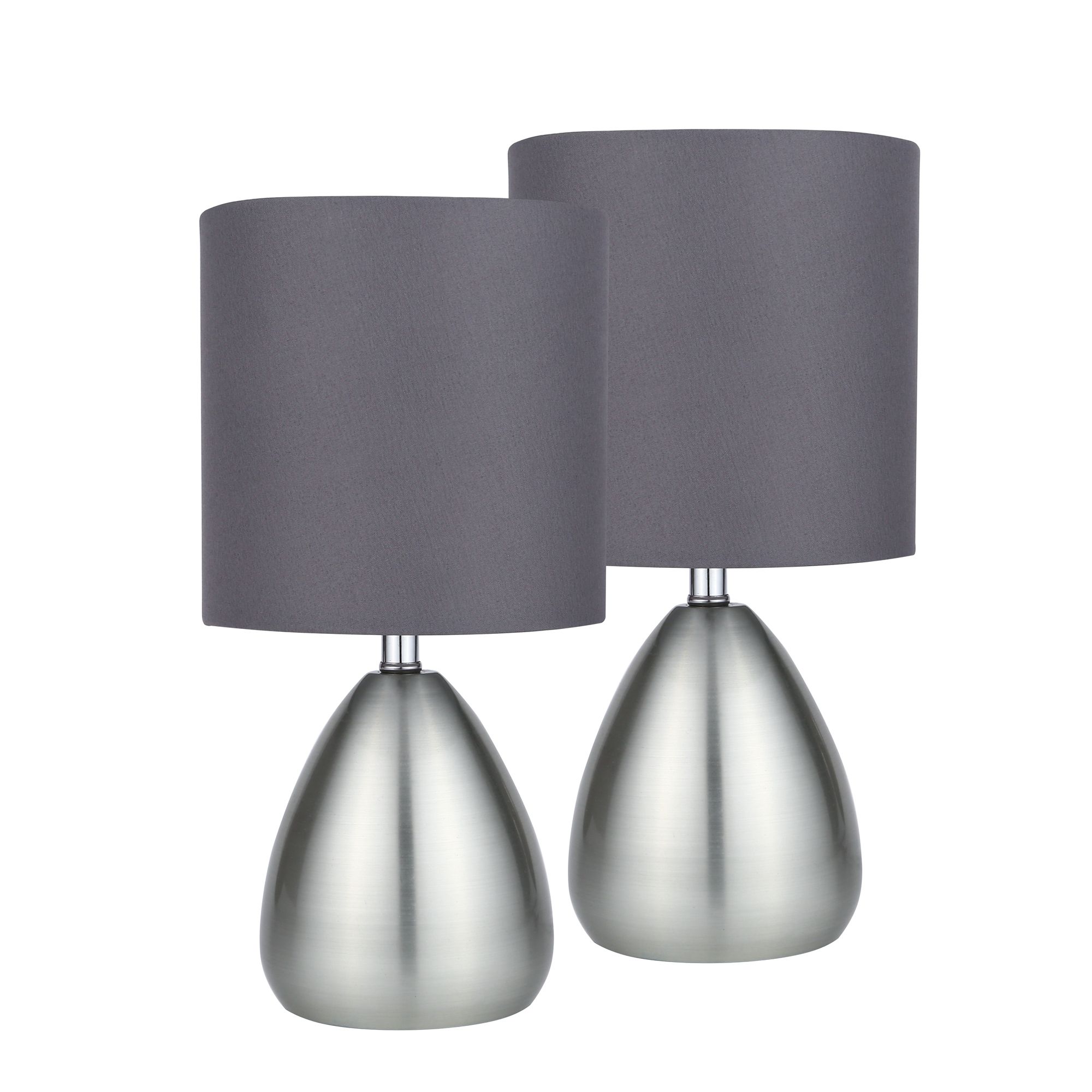 Grey bedside shop touch lamps