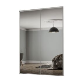 Classic Mirrored Silver effect 2 door Sliding Wardrobe Door kit (H)2260mm (W)1793mm