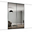 Classic Panelled Mirrored Graphite 2 door Sliding Wardrobe Door kit (H)2260mm (W)1793mm