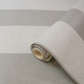 Claydon Grey Striped Textured Wallpaper