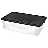 Clear 36L Plastic Stackable Underbed Storage box & Lid