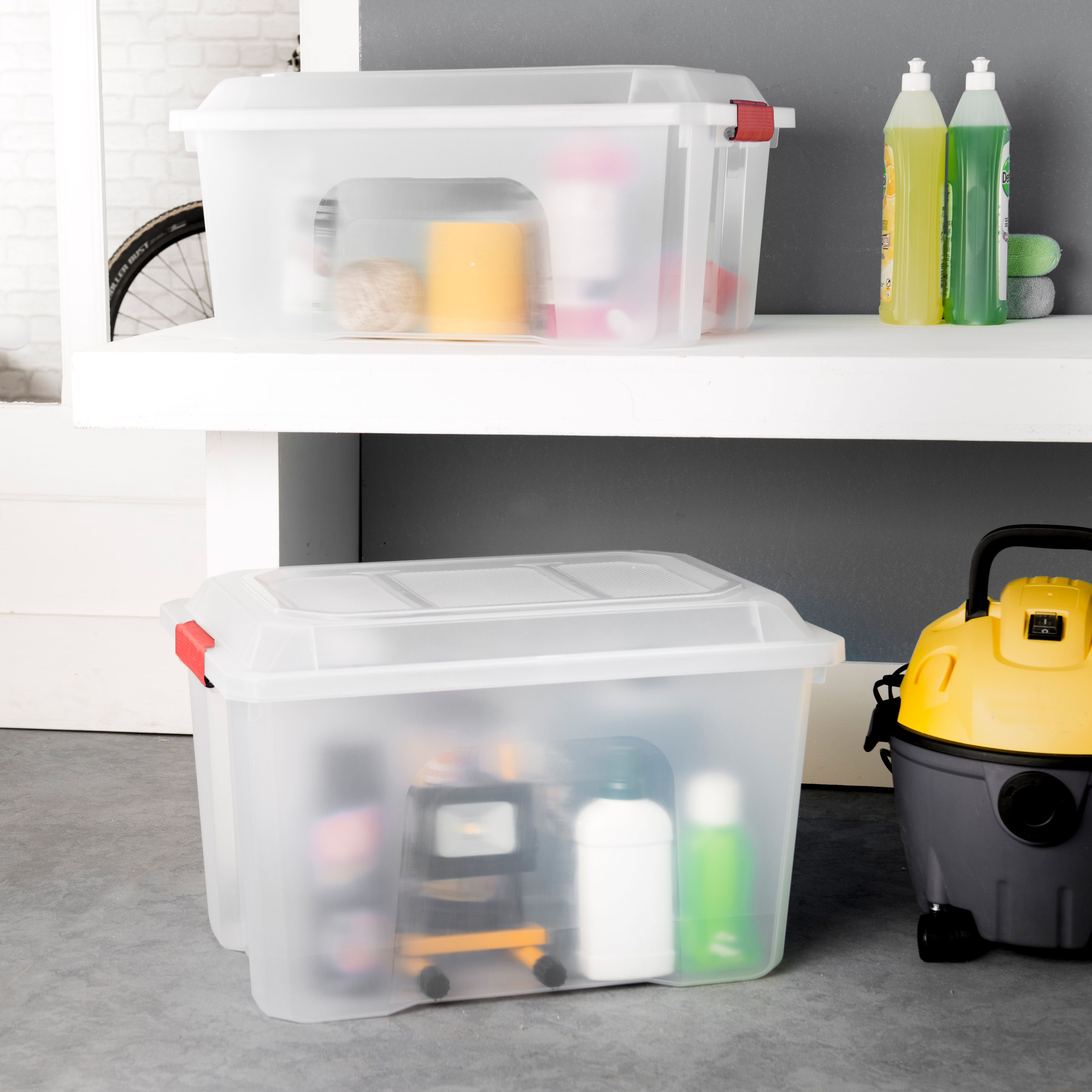 Clear 40L Medium Plastic Stackable Storage box & Lid