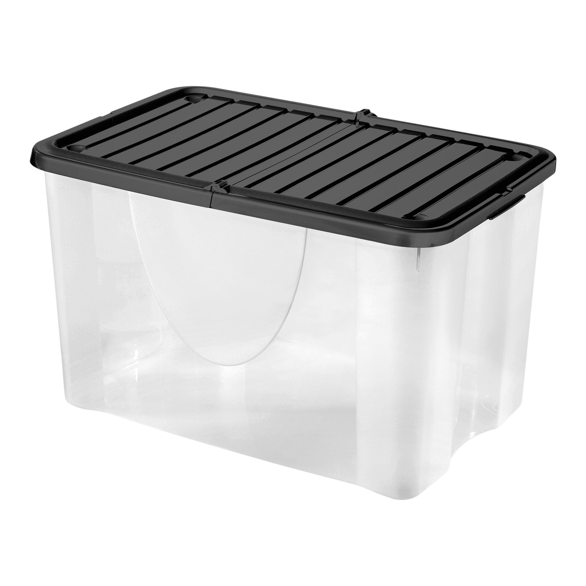 Clear 58L XXL Plastic Stackable Storage box with Lid