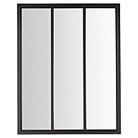 Clear Black Glass & steel Window, (H)1050mm (W)830mm