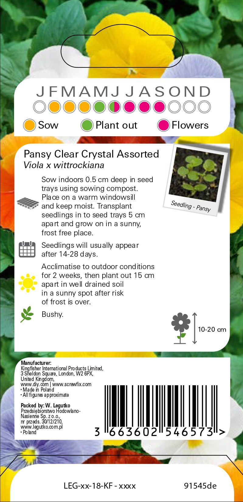 Clear crystal Pansy Seed