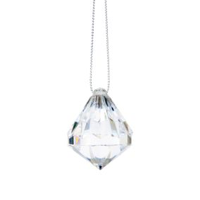 Clear Diamond Plastic Hanging decoration, Set of 12