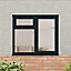 Clear Double glazed Anthracite grey Timber Right-handed Top hung Window, (H)1045mm (W)1195mm