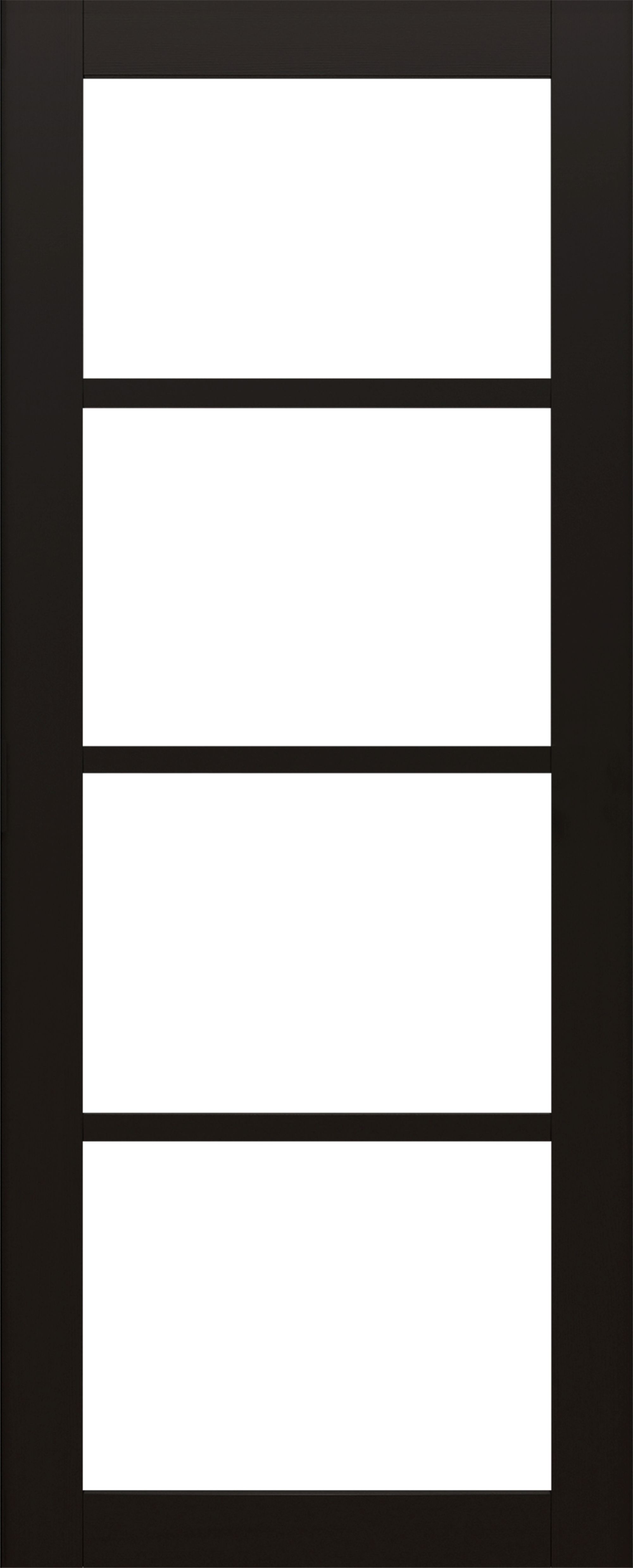 Clear Fully glazed Industrial Black Softwood Pine veneer Internal Sliding door, (H)2040mm (W)826mm