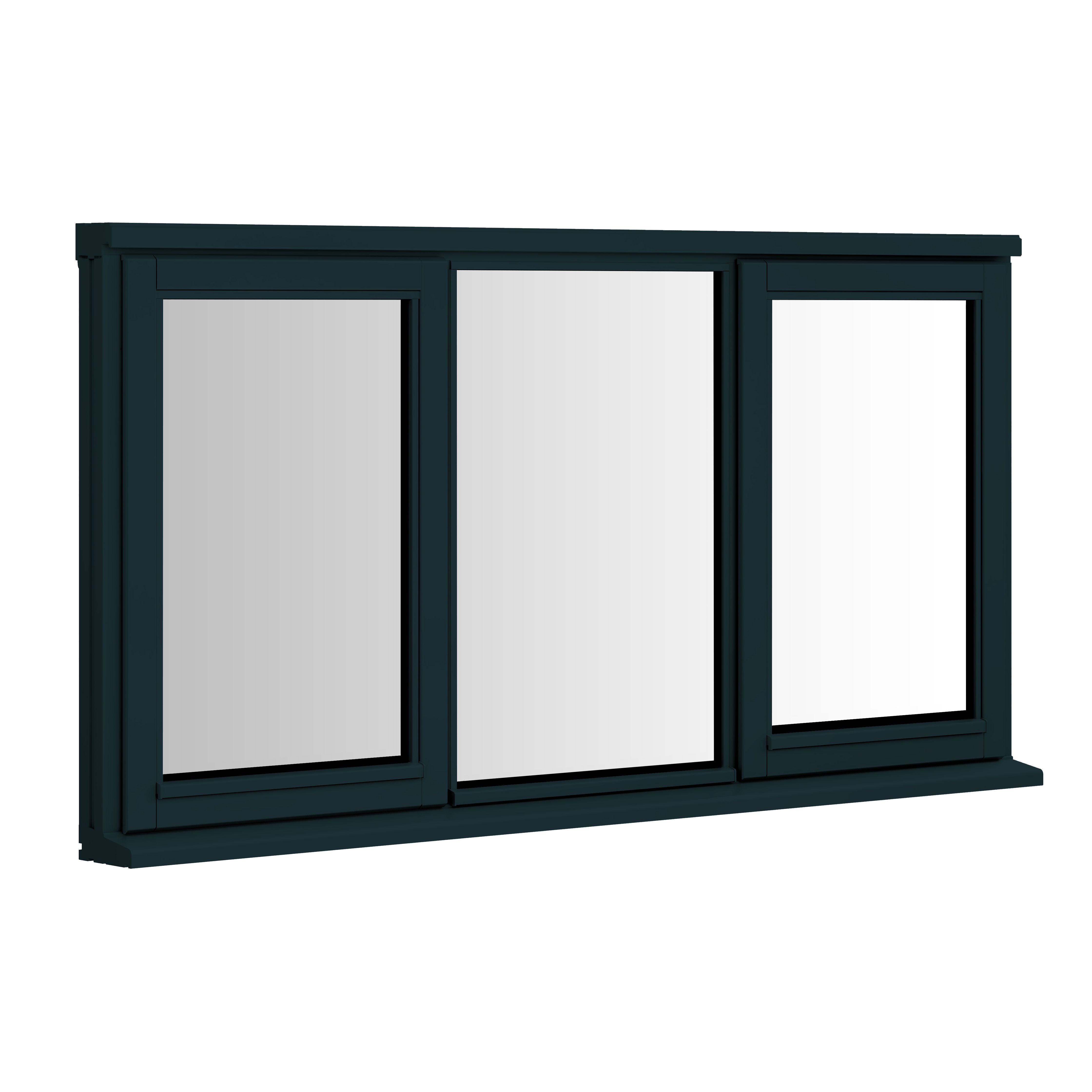 Clear Glazed Anthracite grey Timber Window, (H)1045mm (W)1795mm