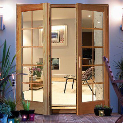Clear Glazed External Door set, (H)2105mm (W)1500mm