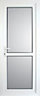 Clear Glazed Mid bar White Back door & frame, (H)2055mm (W)920mm