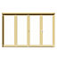 Clear Glazed Softwood Clear pine veneer External 4 Sliding Bi-fold Patio door, (H)2090mm (W)2990mm